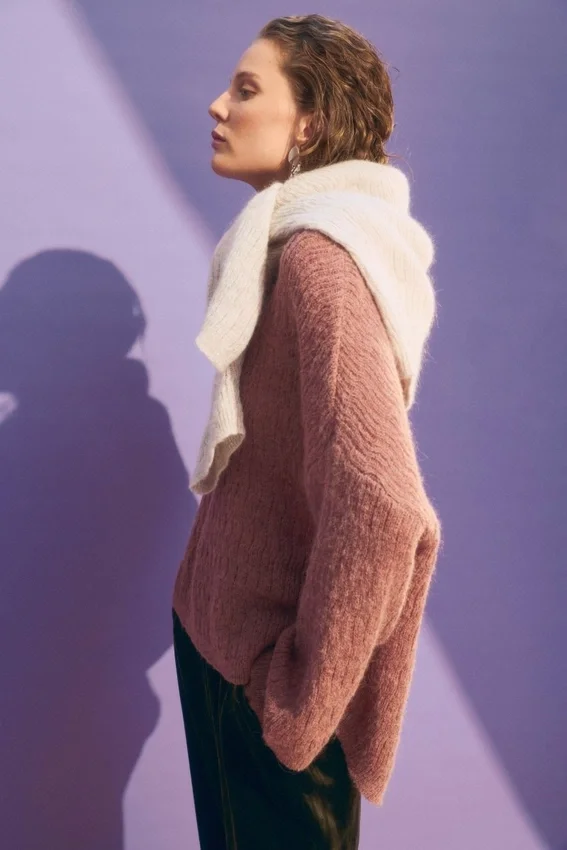 Agna Pattern Sweater Rosewood Agna Pattern Sweater Rosewood