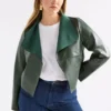 Fine Leather Jacket Milan Green