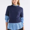 Luft Lurex Knit Top Navy Copper Luft Lurex Knit Top Navy Copper