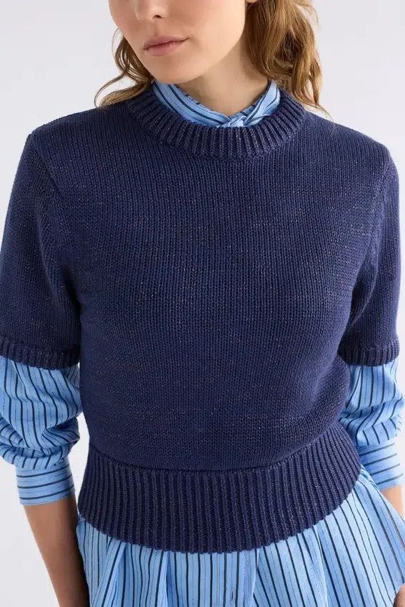 Luft Lurex Knit Top Navy Copper Luft Lurex Knit Top Navy Copper