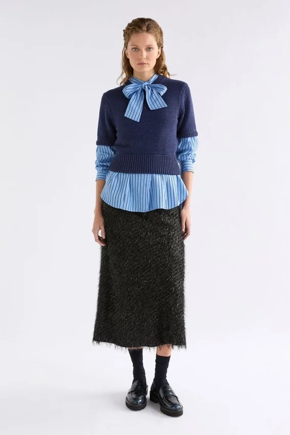 Luft Lurex Knit Top Navy Copper Luft Lurex Knit Top Navy Copper