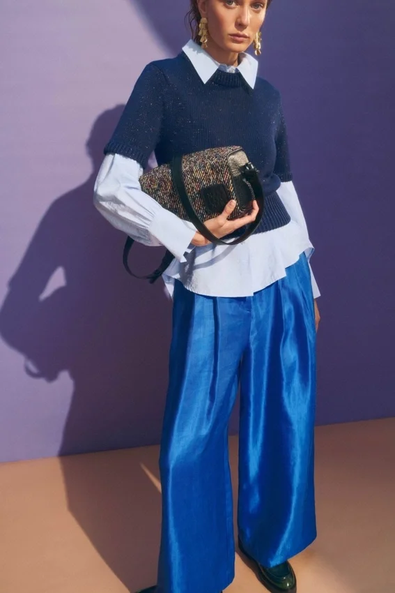 Luft Lurex Knit Top Navy Copper Luft Lurex Knit Top Navy Copper