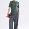 Luft Lurex Knit Top Sage Gold Luft Lurex Knit Top Sage Gold