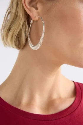 Solf Metallic Hoop Earring Solf Metallic Hoop Earring