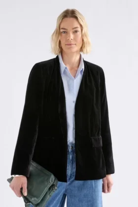 Velvet Soft Blazer Jacket Black