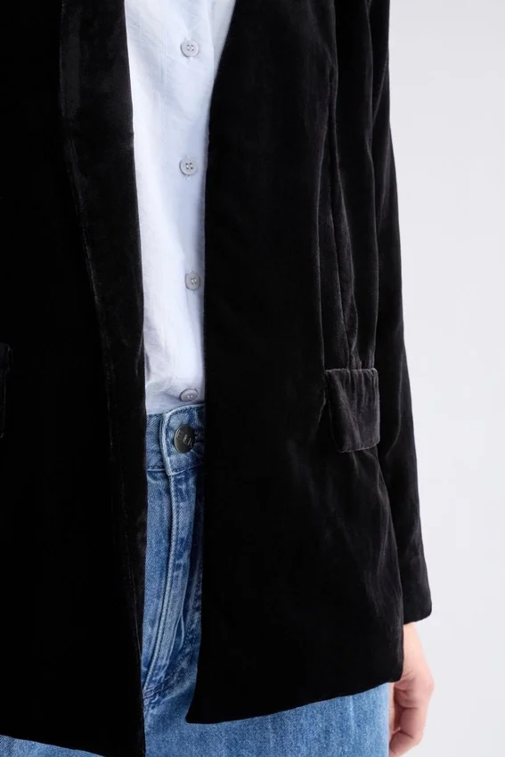 Velvet Soft Blazer Jacket Black Velvet Soft Blazer Jacket Black