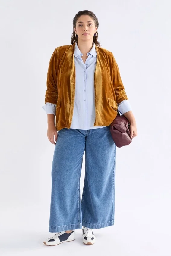 Velvet Soft Blazer Jacket Golden Velvet Soft Blazer Jacket Golden